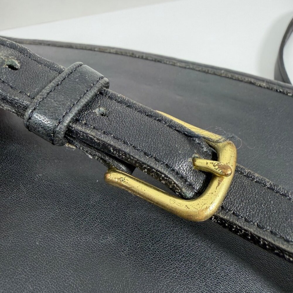 COACH Sutton Black Leather Zip Top Crossbody Bag 9814 Vintage + Hang Tag USA - Picture 9 of 15